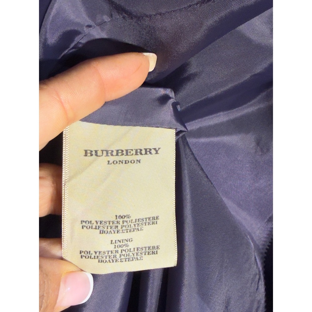 Burberry London Metallic Purple Nylon Trench Coat Jacket Made in Italy Size 6 - Picture 8 of 16